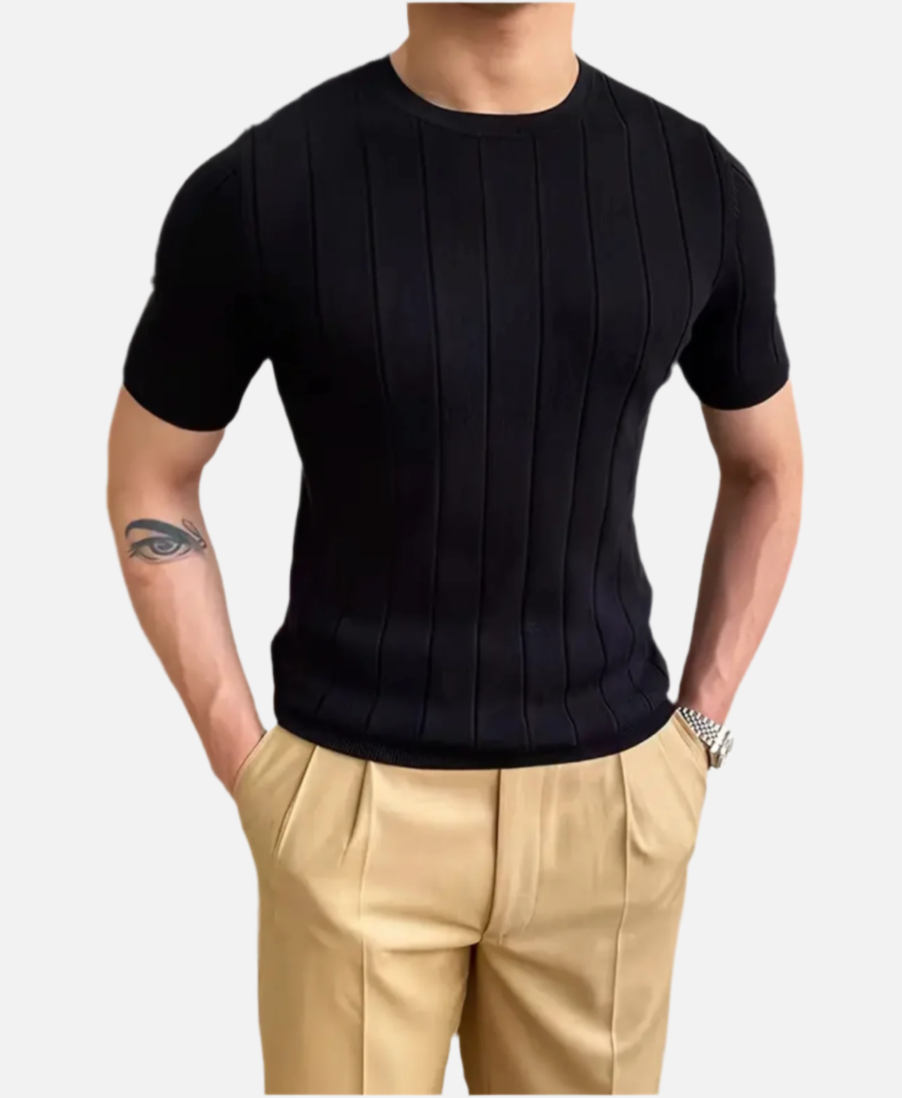 RIBBED KNIT POLO