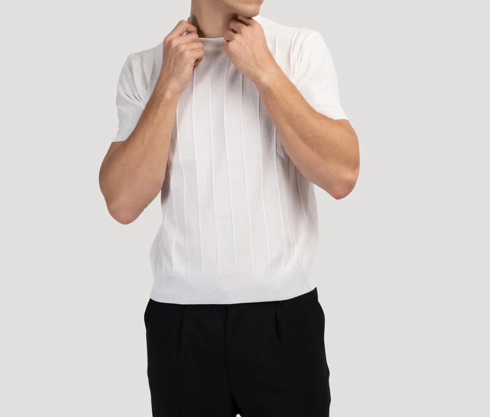 RIBBED KNIT POLO